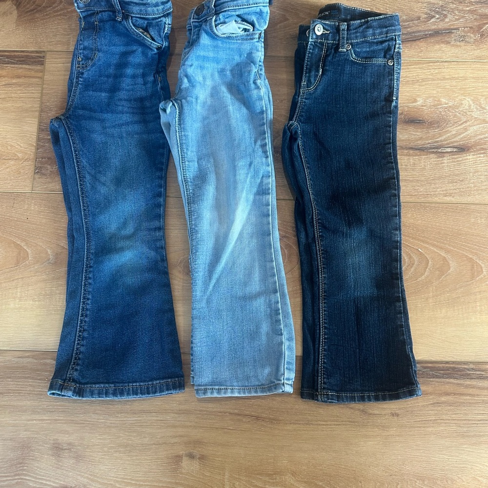 Kids Flare Jeans in Dark Blue, Light Blue, and Medium Wash